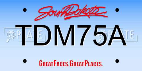 TDM75A South Dakota License Plate