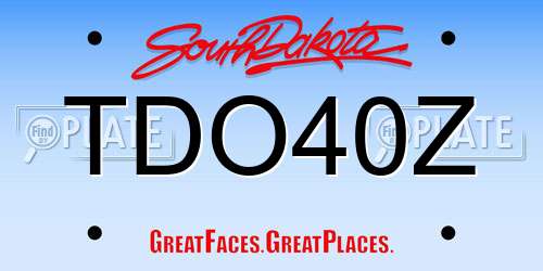 TDO40Z South Dakota License Plate