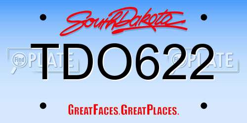 TDO622 South Dakota License Plate