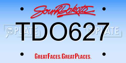 TDO627 South Dakota License Plate