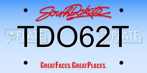 TDO62T South Dakota License Plate