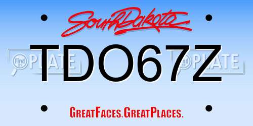 TDO67Z South Dakota License Plate