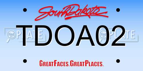 TDOA02 South Dakota License Plate