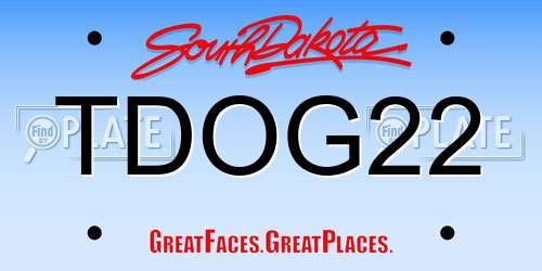 TDOG22 South Dakota License Plate