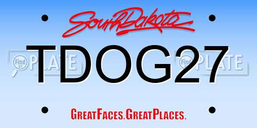 TDOG27 South Dakota License Plate