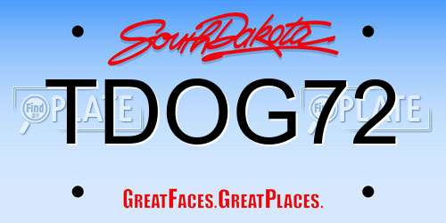 TDOG72 South Dakota License Plate