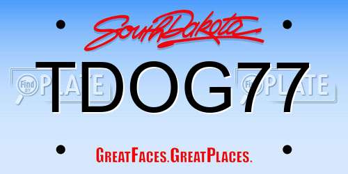 TDOG77 South Dakota License Plate