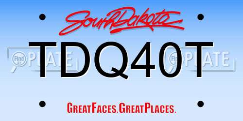TDQ40T South Dakota License Plate