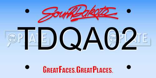 TDQA02 South Dakota License Plate