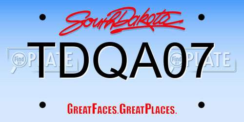 TDQA07 South Dakota License Plate