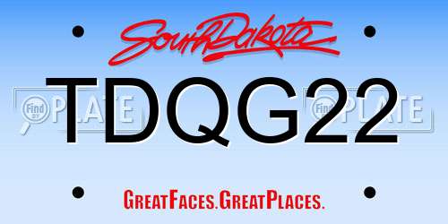 TDQG22 South Dakota License Plate