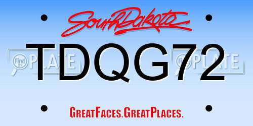 TDQG72 South Dakota License Plate