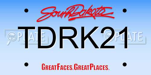 TDRK21 South Dakota License Plate