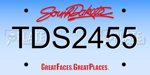 TDS2455 South Dakota License Plate
