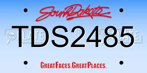 TDS2485 South Dakota License Plate