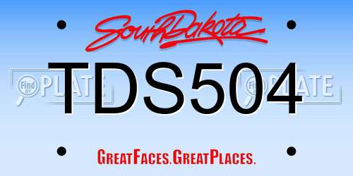 TDS504 South Dakota License Plate