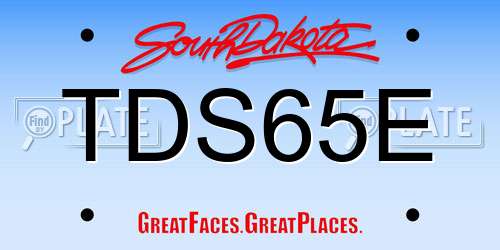 TDS65E South Dakota License Plate