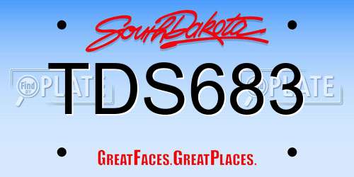 TDS683 South Dakota License Plate