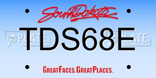 TDS68E South Dakota License Plate