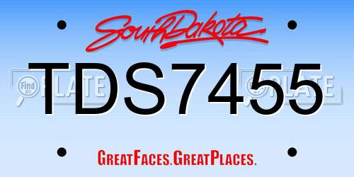 TDS7455 South Dakota License Plate