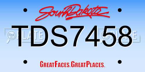 TDS7458 South Dakota License Plate