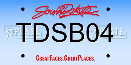 TDSB04 South Dakota License Plate
