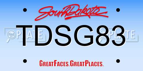 TDSG83 South Dakota License Plate