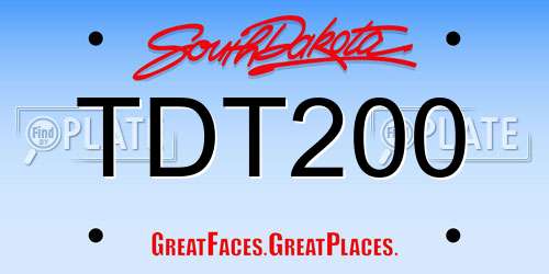TDT200 South Dakota License Plate