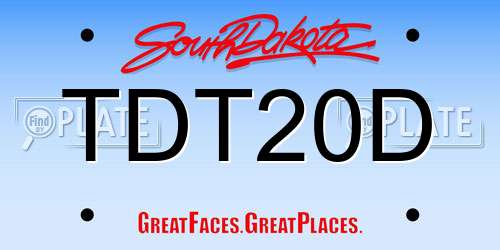 TDT20D South Dakota License Plate