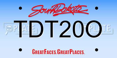 TDT20O South Dakota License Plate