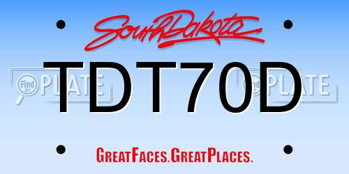 TDT70D South Dakota License Plate