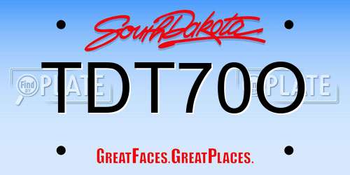 TDT70O South Dakota License Plate