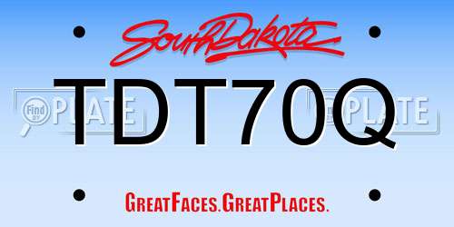 TDT70Q South Dakota License Plate