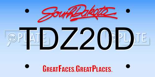 TDZ20D South Dakota License Plate