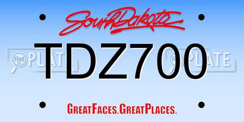 TDZ700 South Dakota License Plate