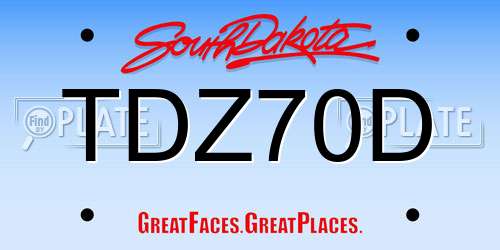 TDZ70D South Dakota License Plate