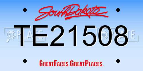 TE21508 South Dakota License Plate