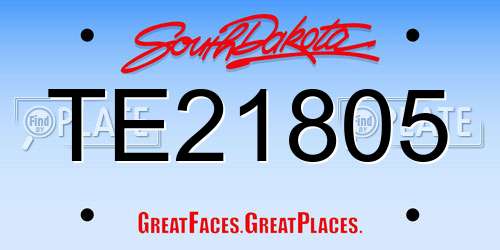 TE21805 South Dakota License Plate