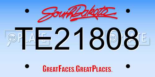 TE21808 South Dakota License Plate