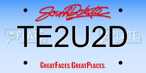 TE2U2D South Dakota License Plate