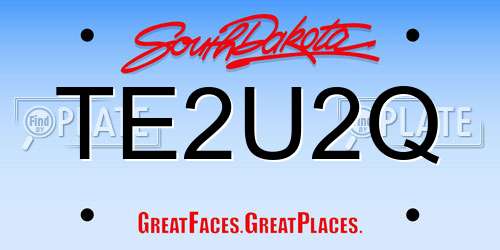 TE2U2Q South Dakota License Plate