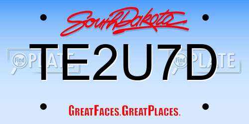 TE2U7D South Dakota License Plate