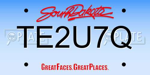 TE2U7Q South Dakota License Plate