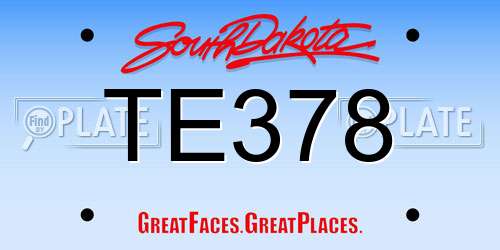 TE378 South Dakota License Plate