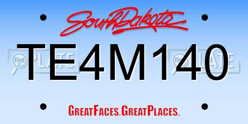 TE4M140 South Dakota License Plate