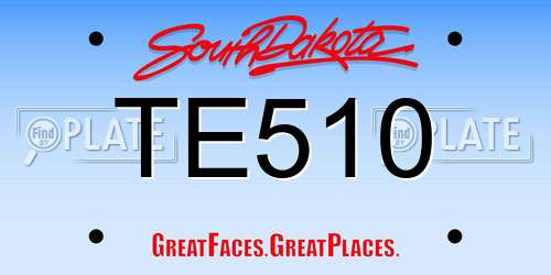 TE510 South Dakota License Plate