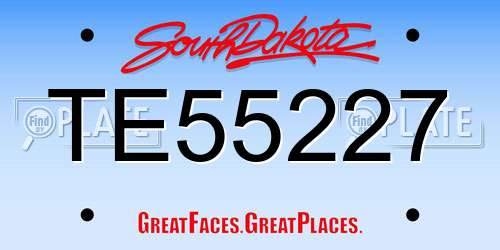 TE55227 South Dakota License Plate
