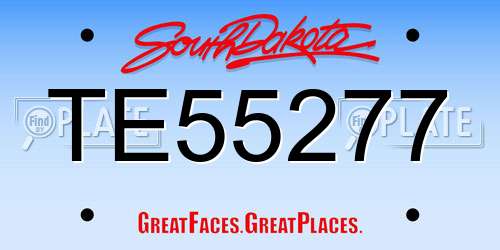 TE55277 South Dakota License Plate