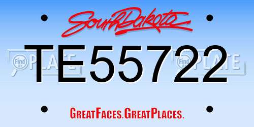 TE55722 South Dakota License Plate