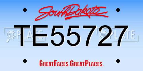 TE55727 South Dakota License Plate
